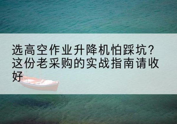 江城高空作业升降机厂家推荐-选高空作业升降机怕踩坑？这份老采购的实战指南请收好